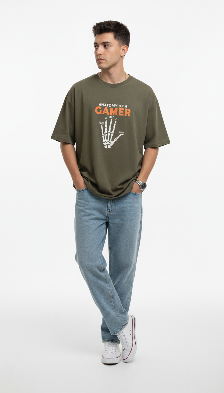 Men Oversized Cotton Printed T-Shirt