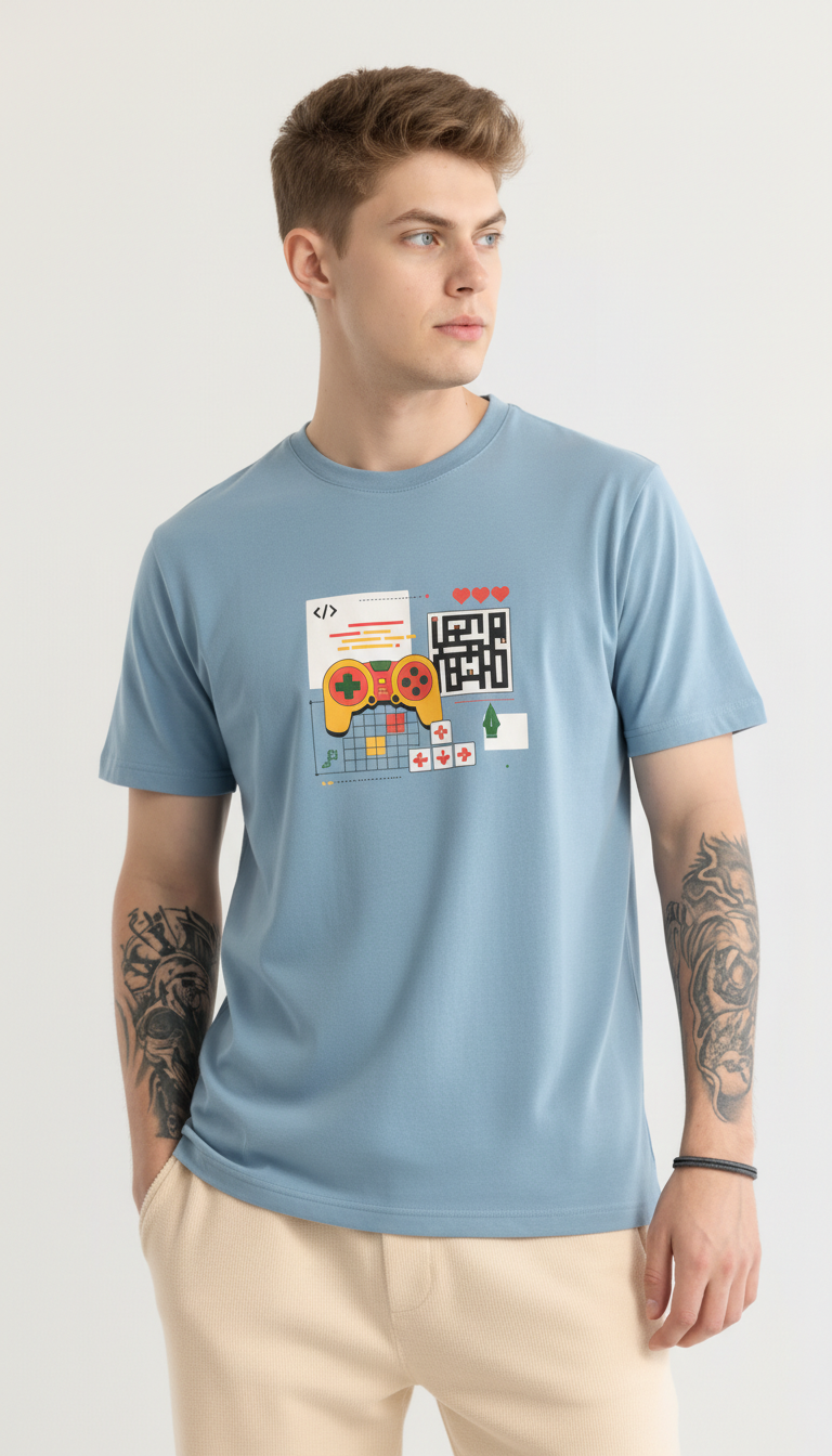 Men Regular Pure Cotton Printed T-Shirt