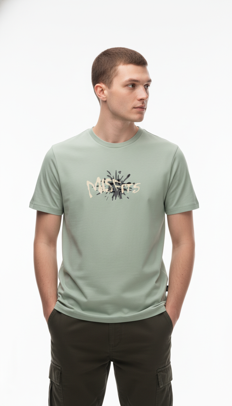 Men Regular Pure Cotton Printed T-Shirt