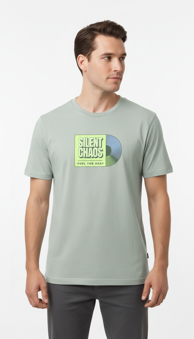 Men Regular Pure Cotton Printed T-Shirt