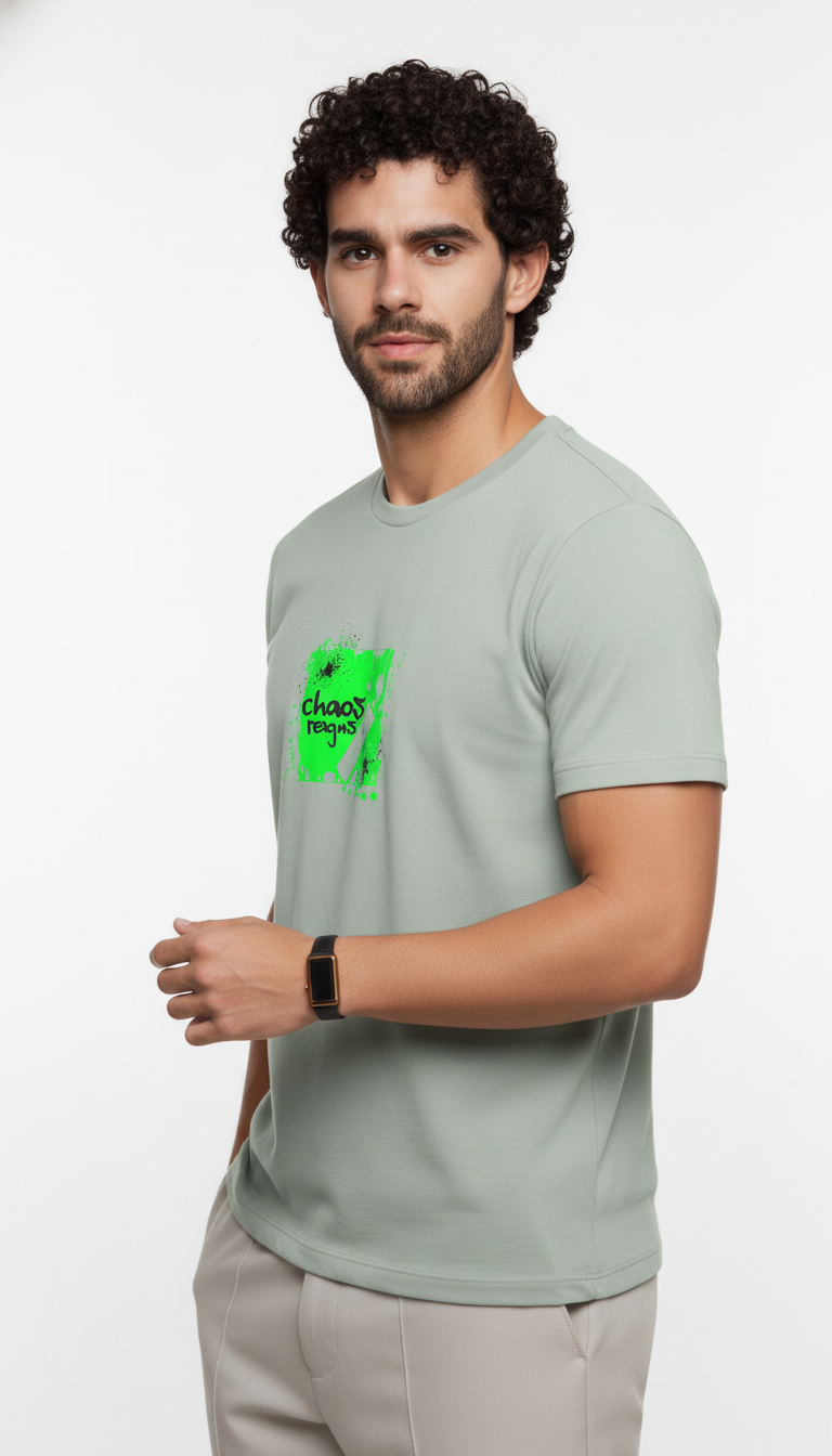 Men Regular Pure Cotton Printed T-Shirt
