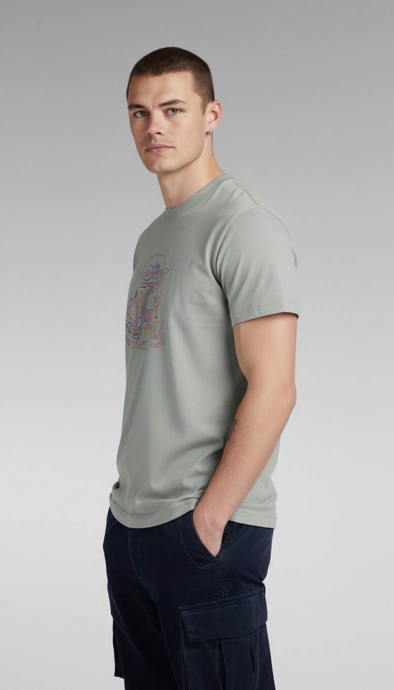 Men Regular Pure Cotton Printed T-Shirt