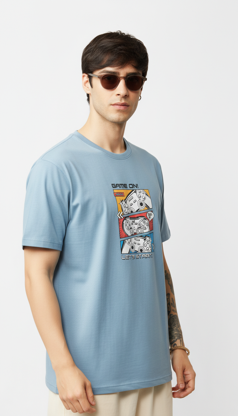 Men Regular Pure Cotton Printed T-Shirt