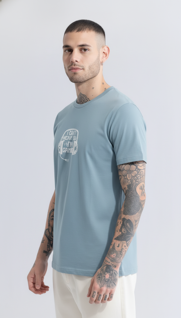 Men Regular Pure Cotton Printed T-Shirt