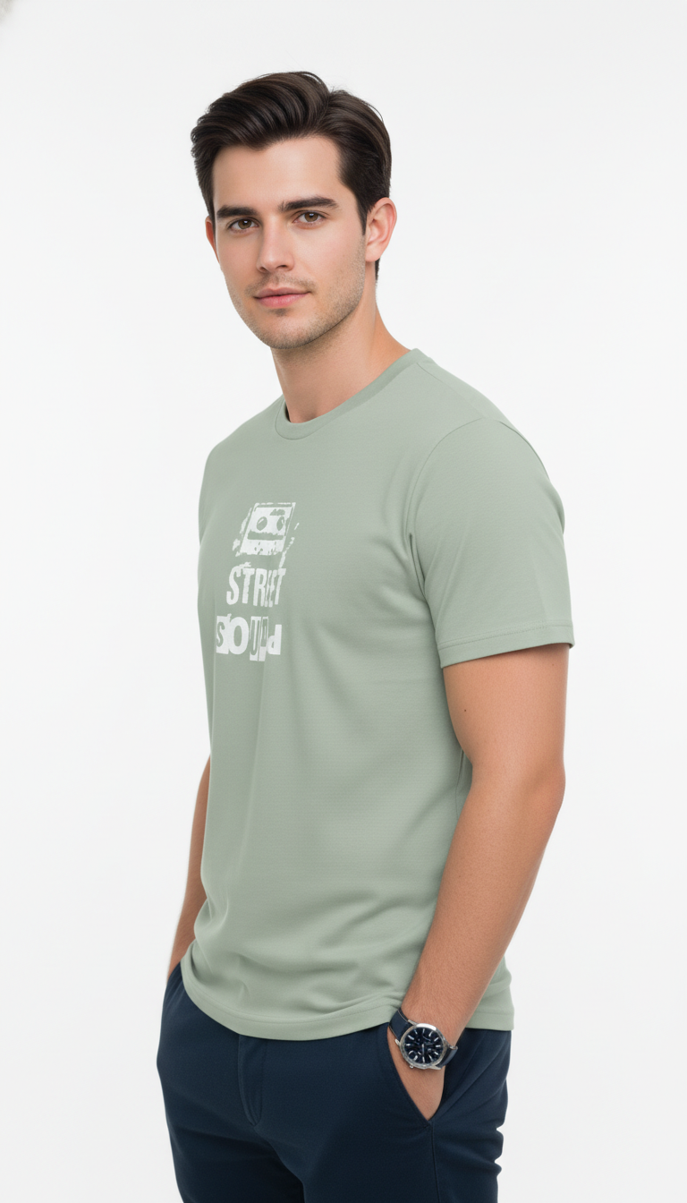 Men Regular Pure Cotton Printed T-Shirt