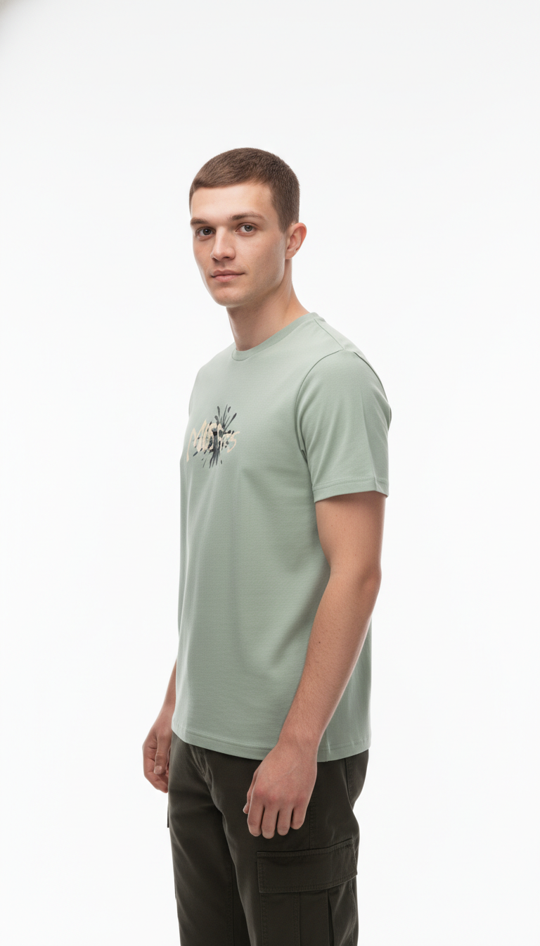 Men Regular Pure Cotton Printed T-Shirt