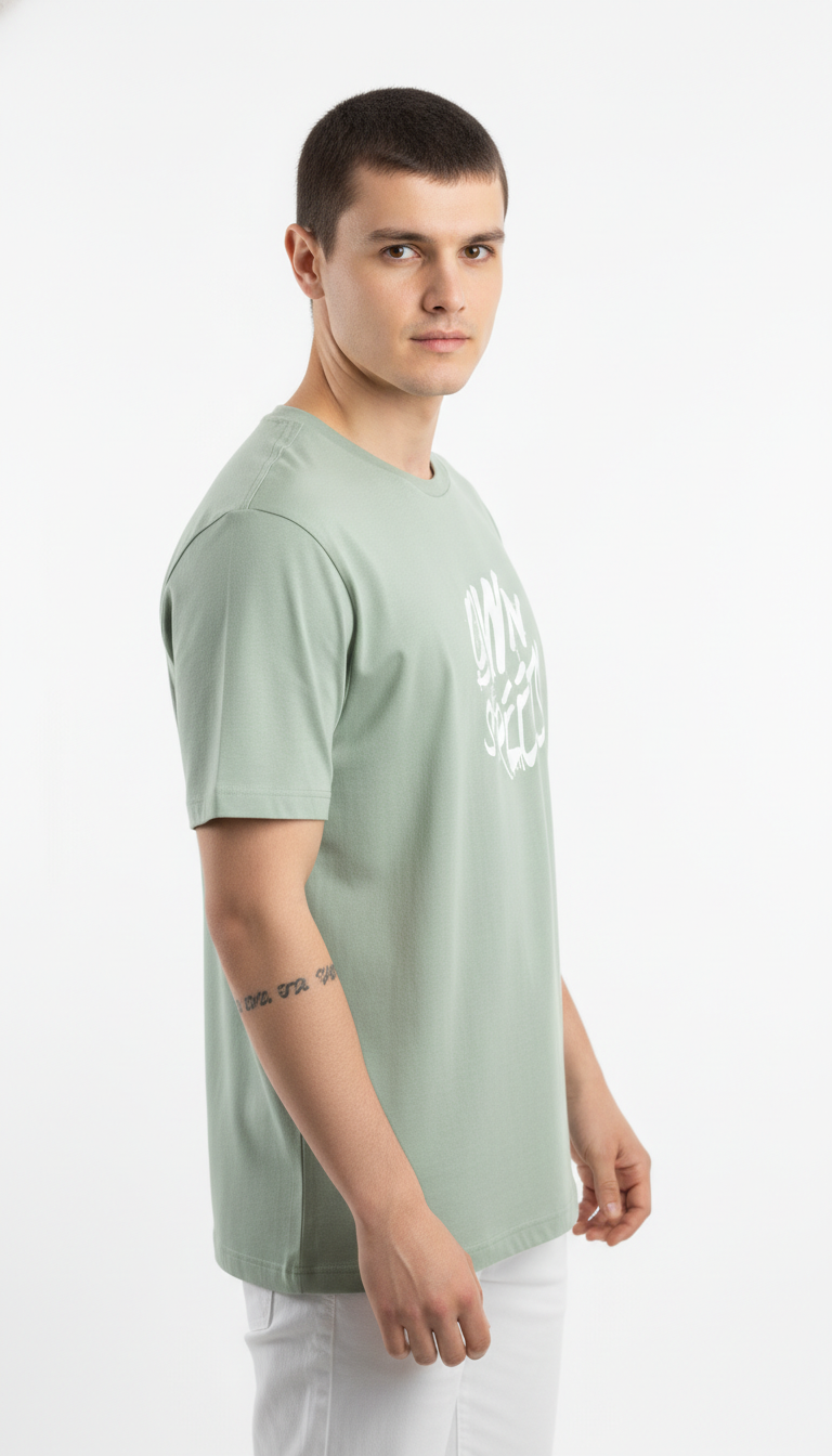 Men Regular Pure Cotton Printed T-Shirt