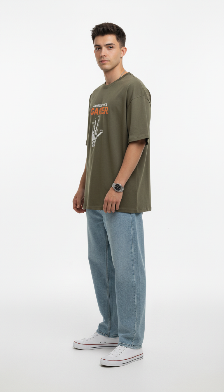 Men Oversized Cotton Printed T-Shirt