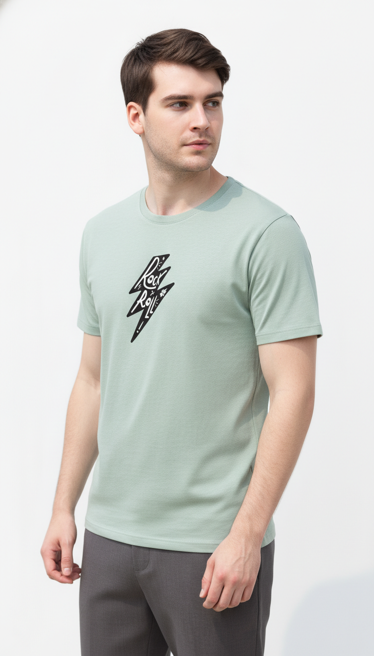 Men Regular Pure Cotton Printed T-Shirt