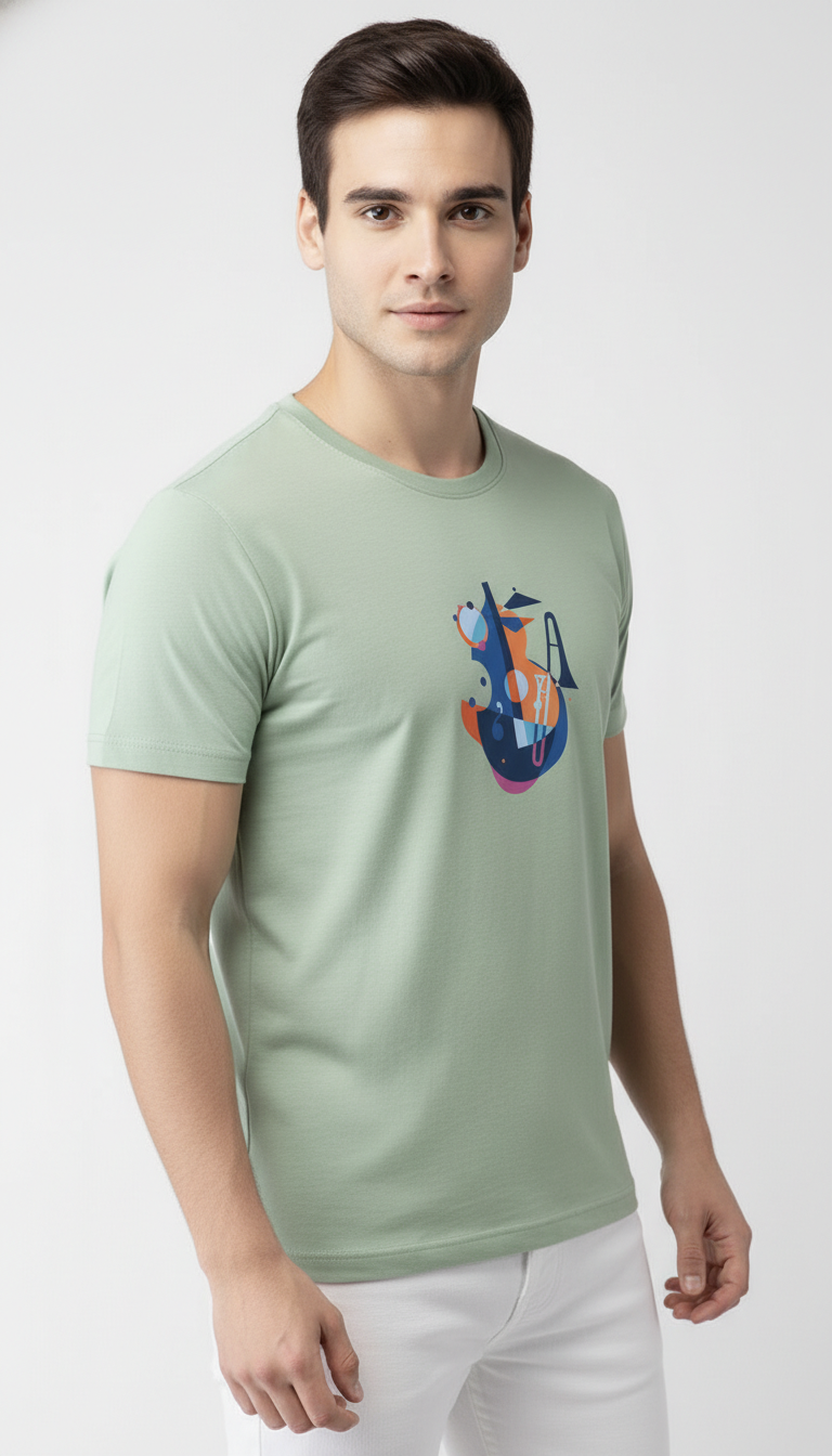 Men Regular Pure Cotton Printed T-Shirt