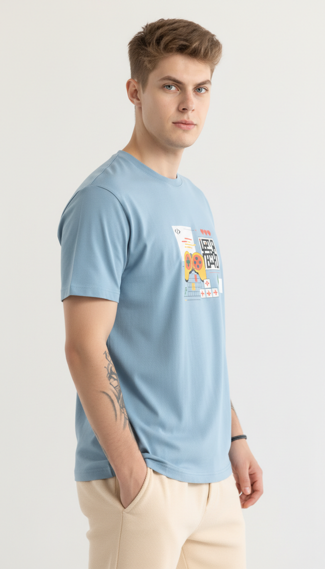 Men Regular Pure Cotton Printed T-Shirt