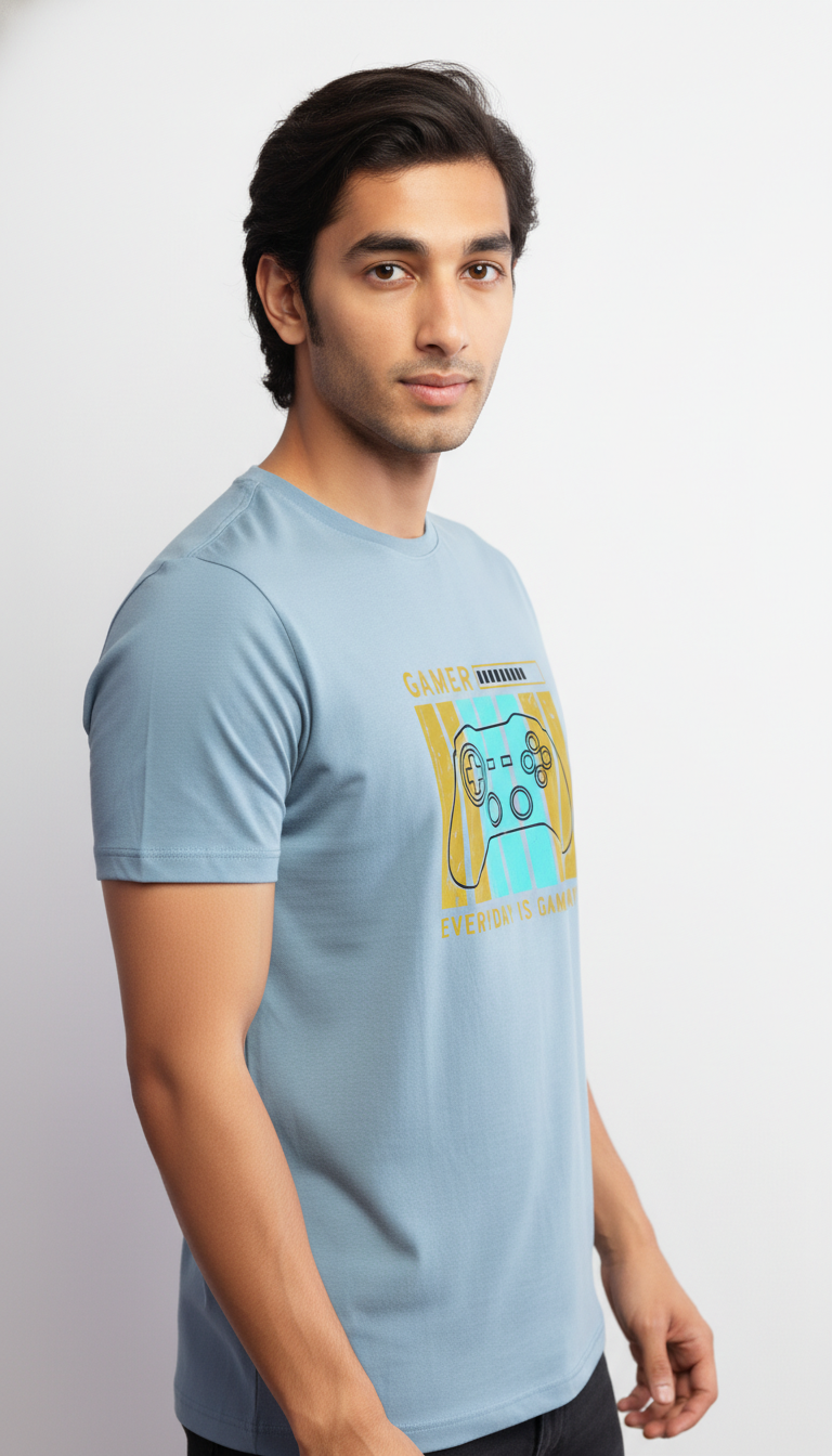 Men Regular Pure Cotton Printed T-Shirt