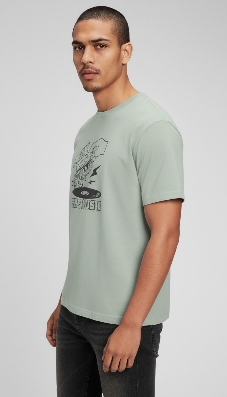 Men Regular Pure Cotton Printed T-Shirt