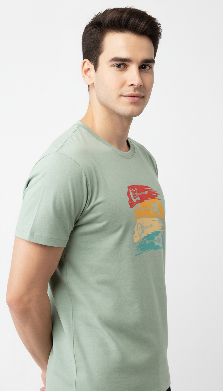 Men Regular Pure Cotton Printed T-Shirt