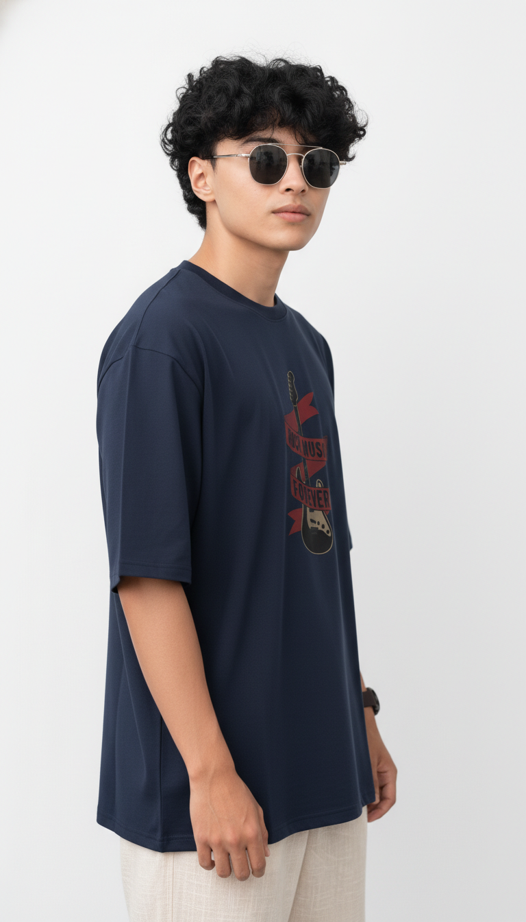 Men Oversized Cotton Printed T-Shirt