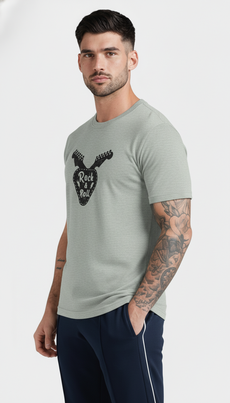 Men Regular Pure Cotton Printed T-Shirt