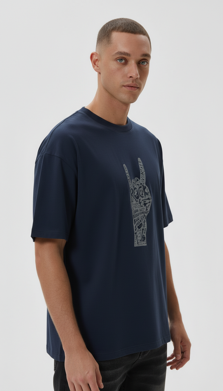 Men Oversized Cotton Printed T-Shirt