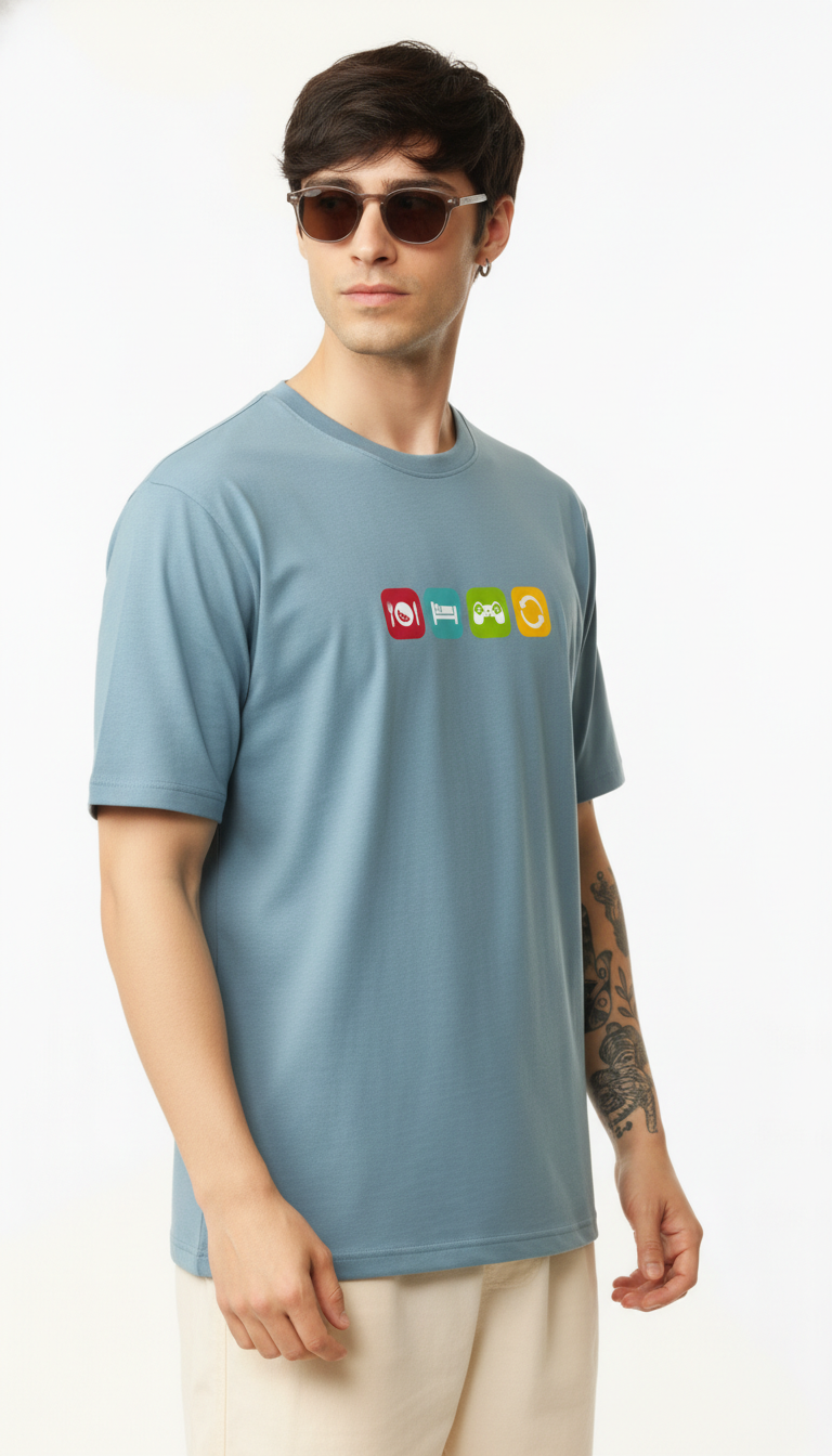 Men Regular Pure Cotton Printed T-Shirt