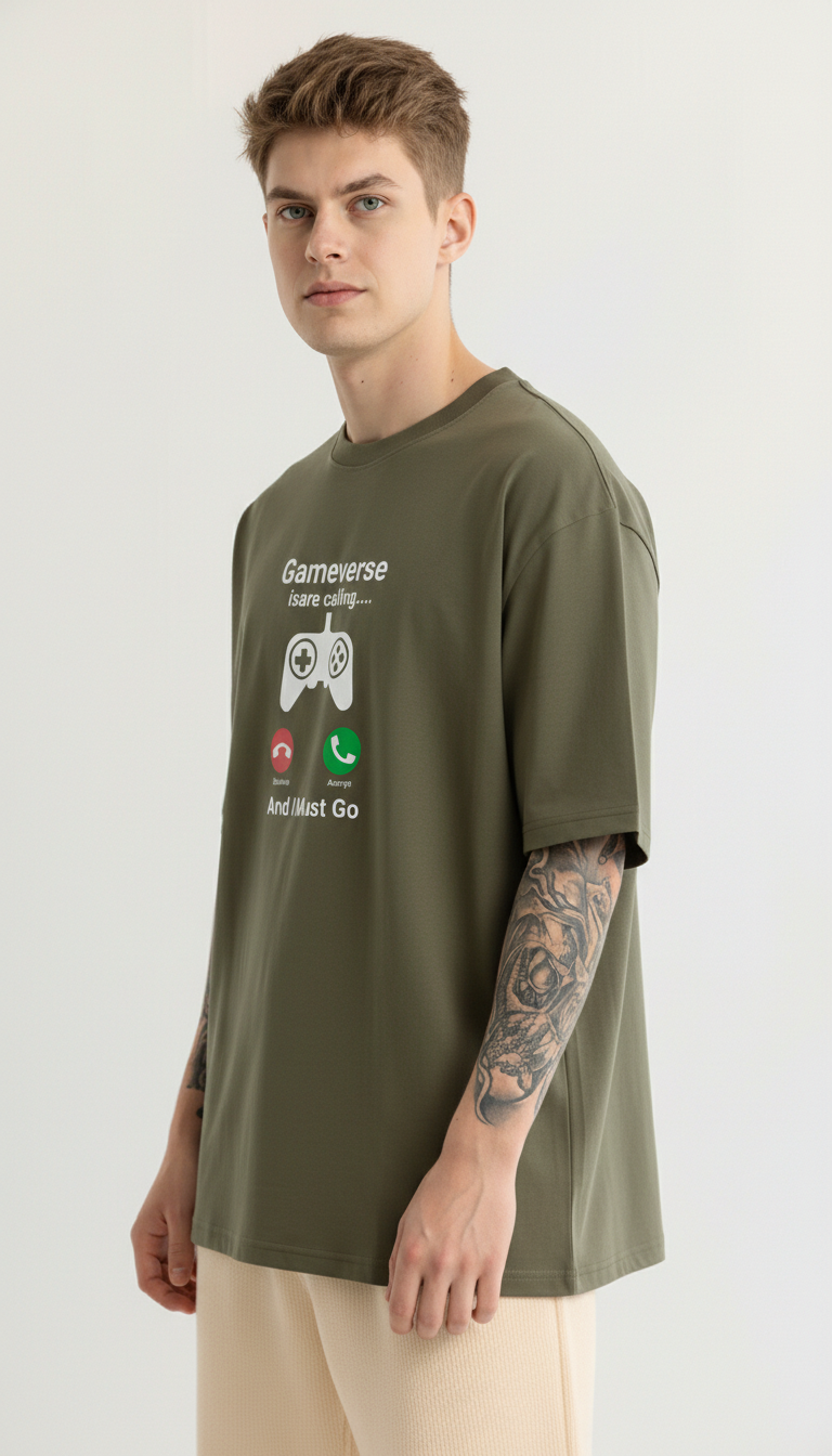 Men Oversized Cotton Printed T-Shirt