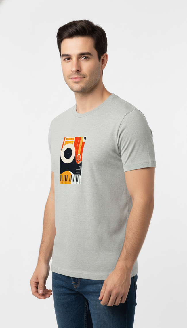 Men Regular Pure Cotton Printed T-Shirt