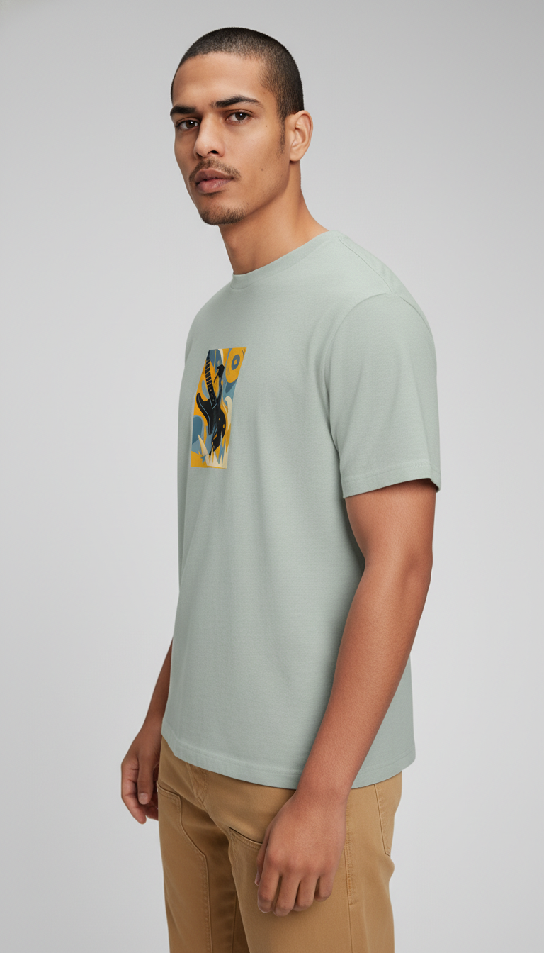Men Regular Pure Cotton Printed T-Shirt