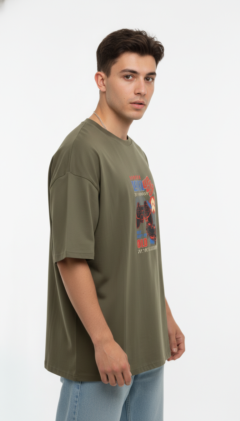 Men Oversized Cotton Printed T-Shirt