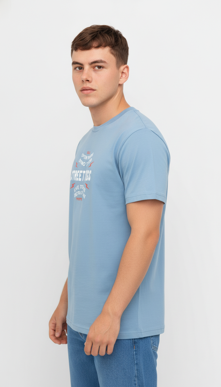 Men Regular Pure Cotton Printed T-Shirt