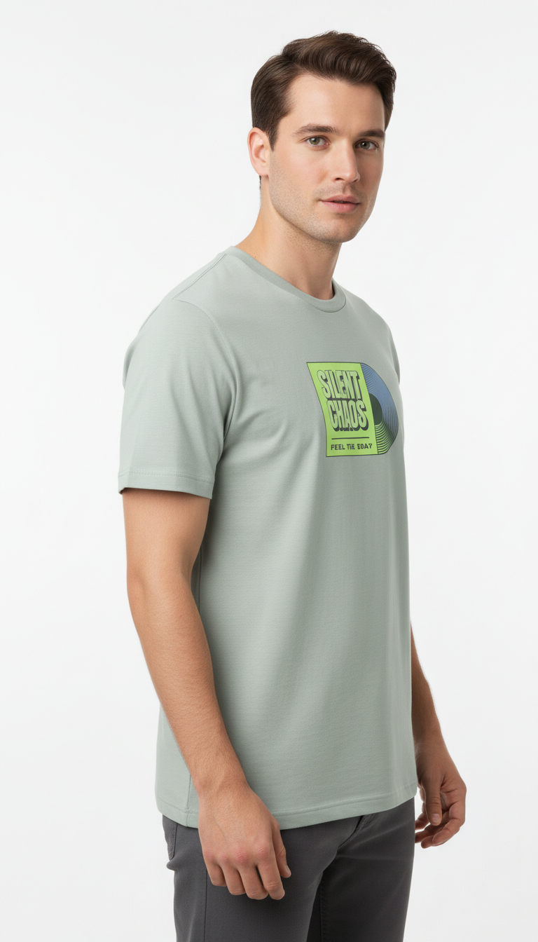 Men Regular Pure Cotton Printed T-Shirt