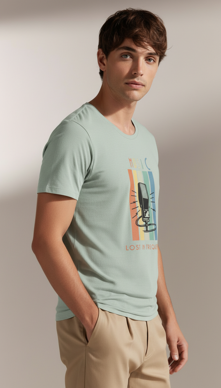 Men Regular Pure Cotton Printed T-Shirt