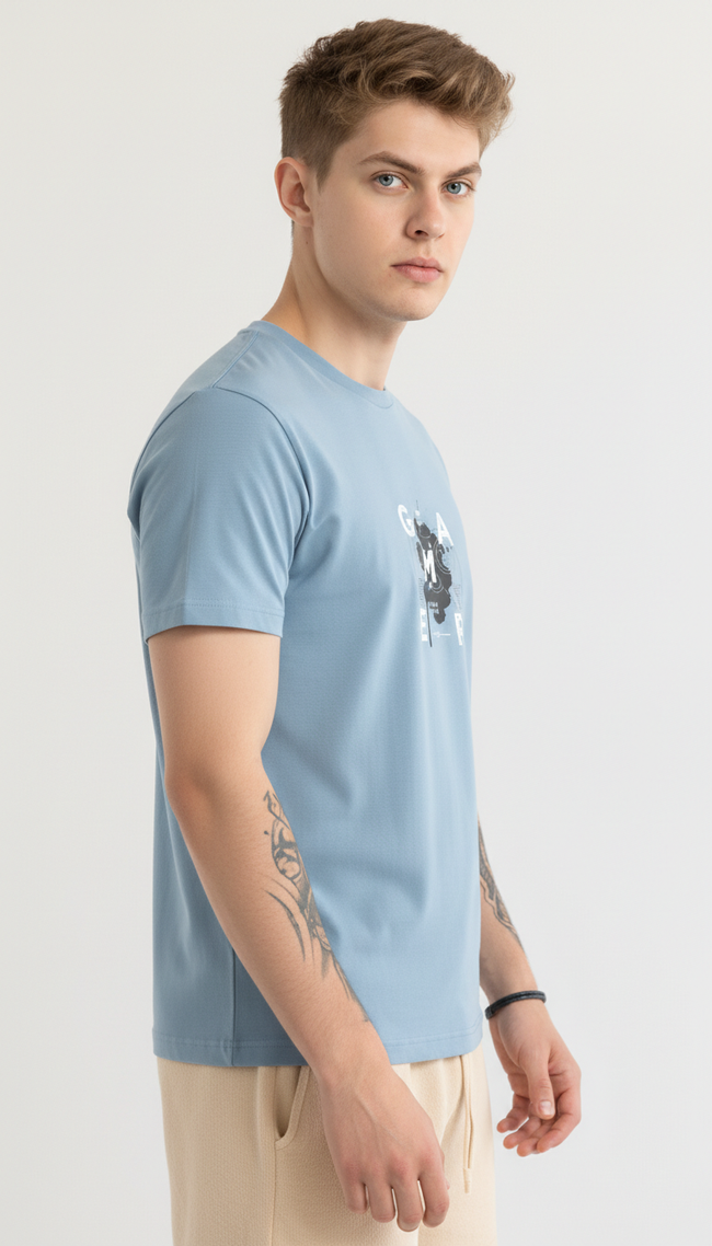 Men Regular Pure Cotton Printed T-Shirt