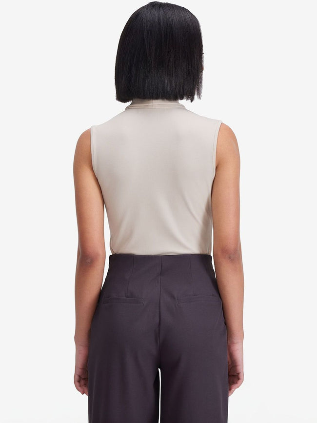Women Cream Sleeveless Top