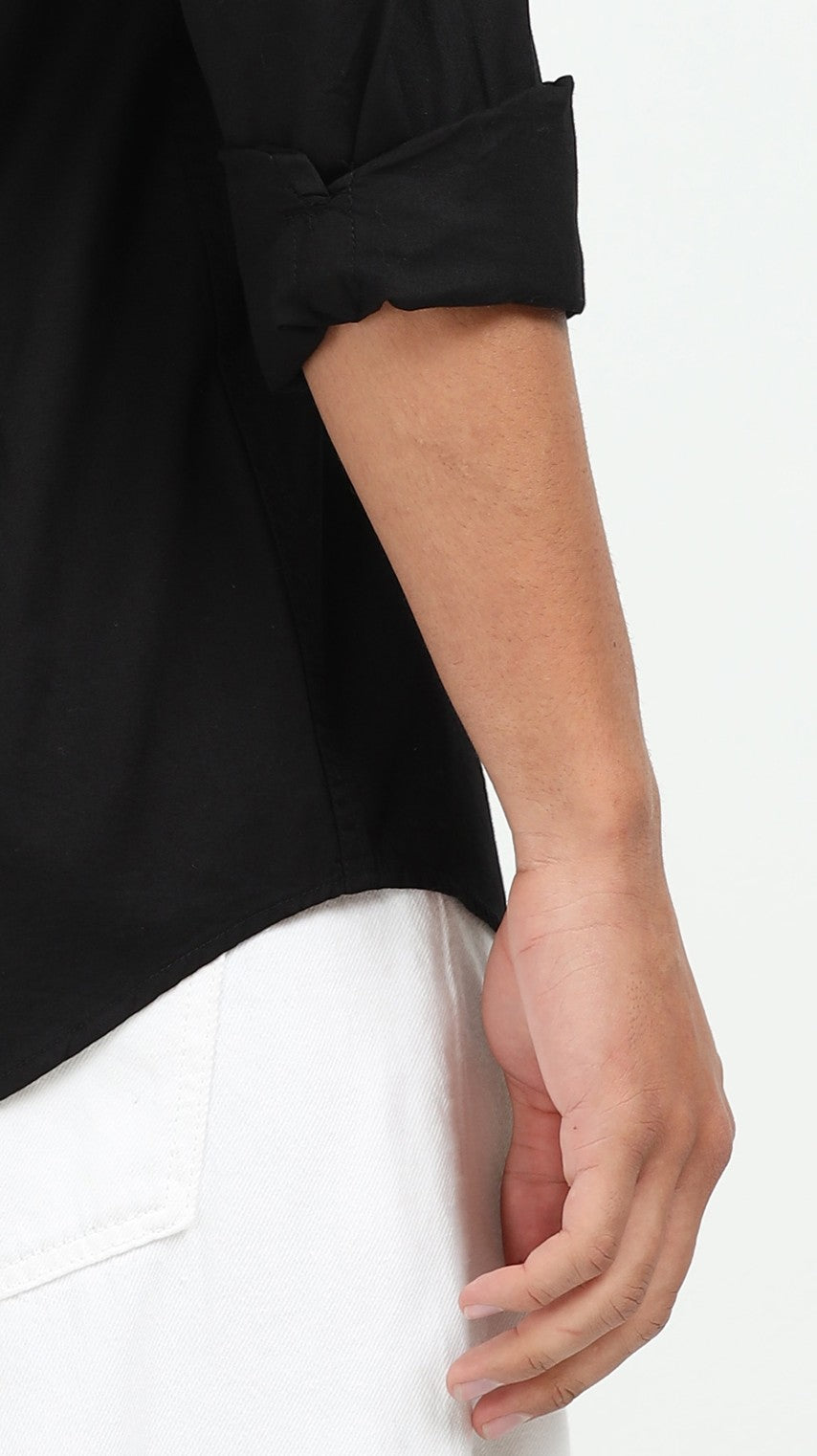 Mens Black Twill Shirt Slim Fit