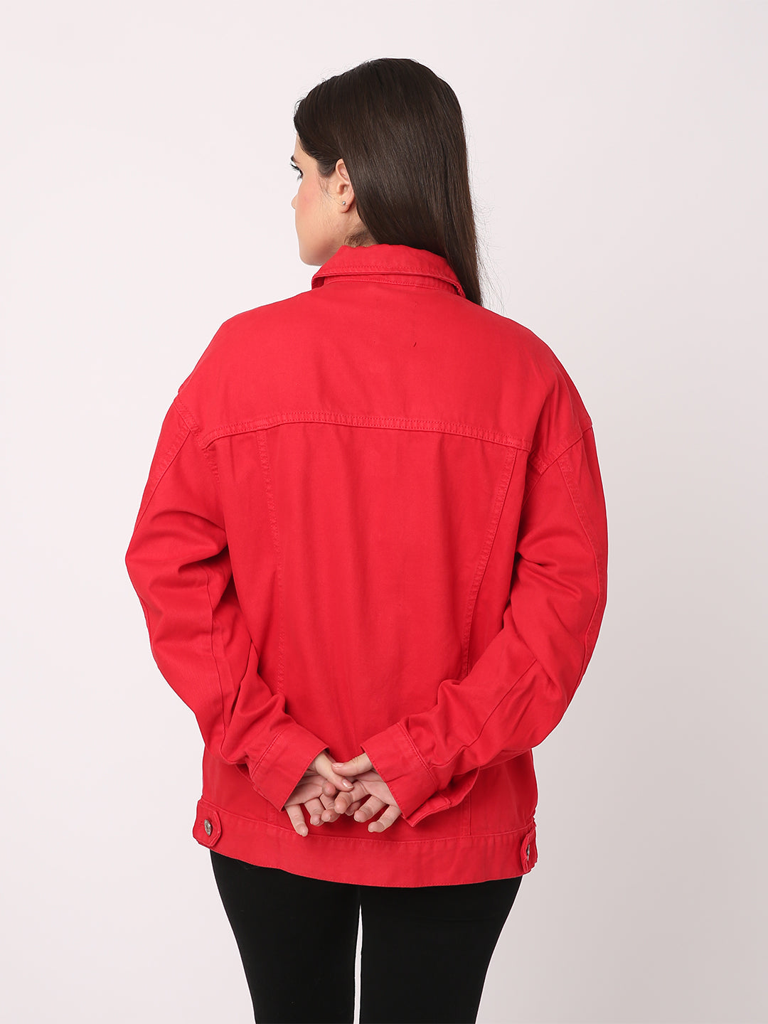 Women Red Button Down Jacket