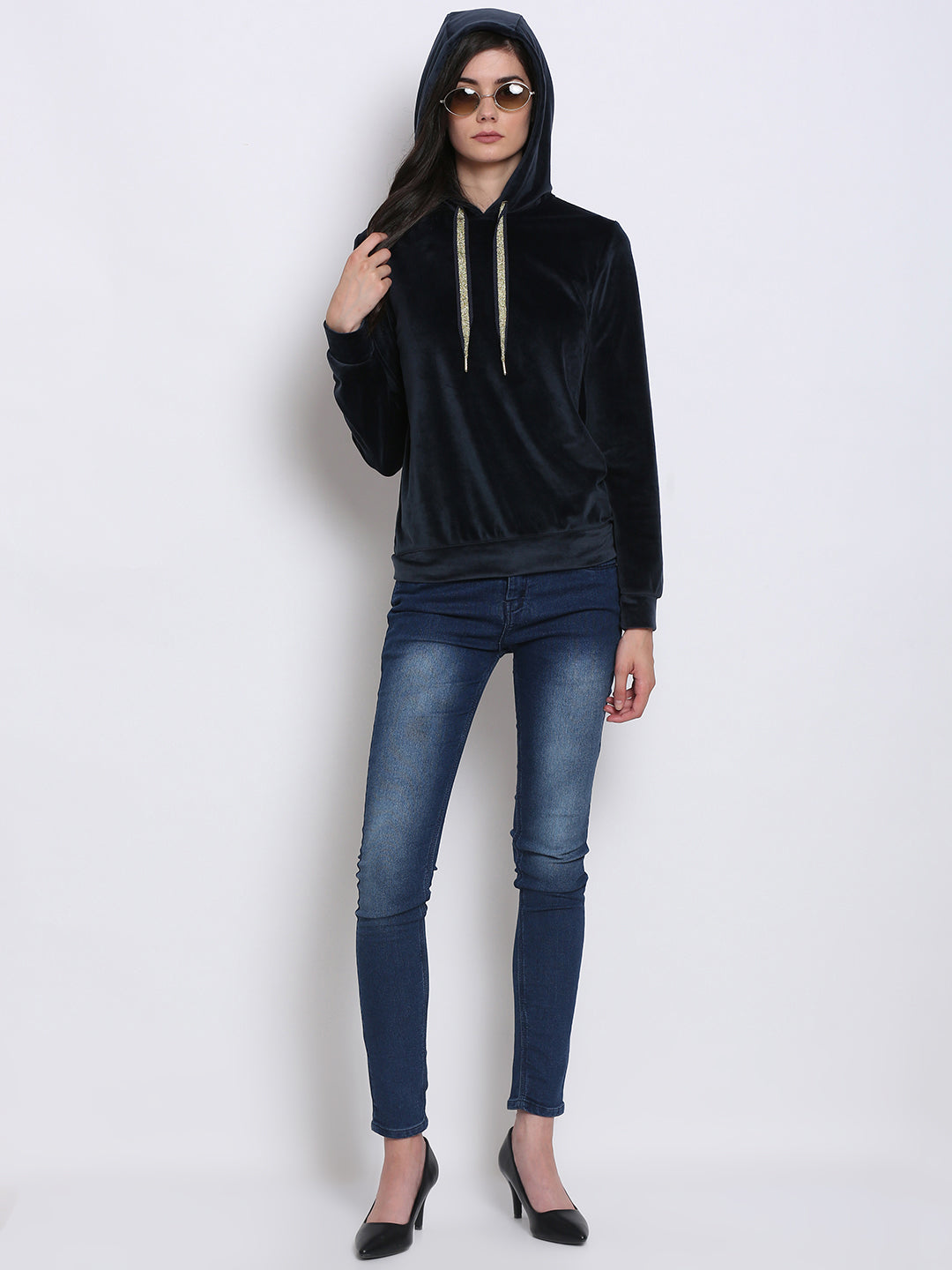 Women Navy Hoodie