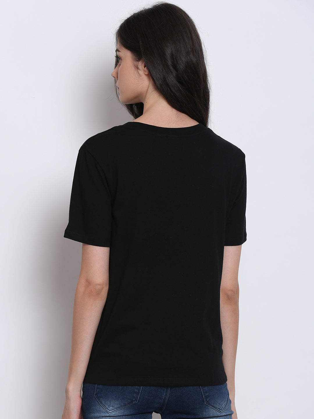 Women Black Graphic Tee