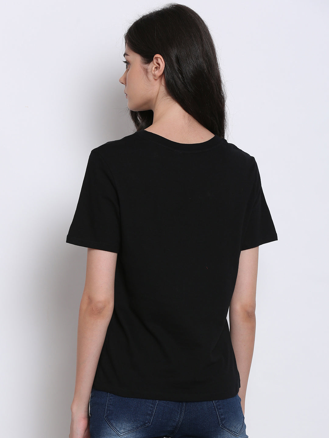 Women Black Graphic Tee