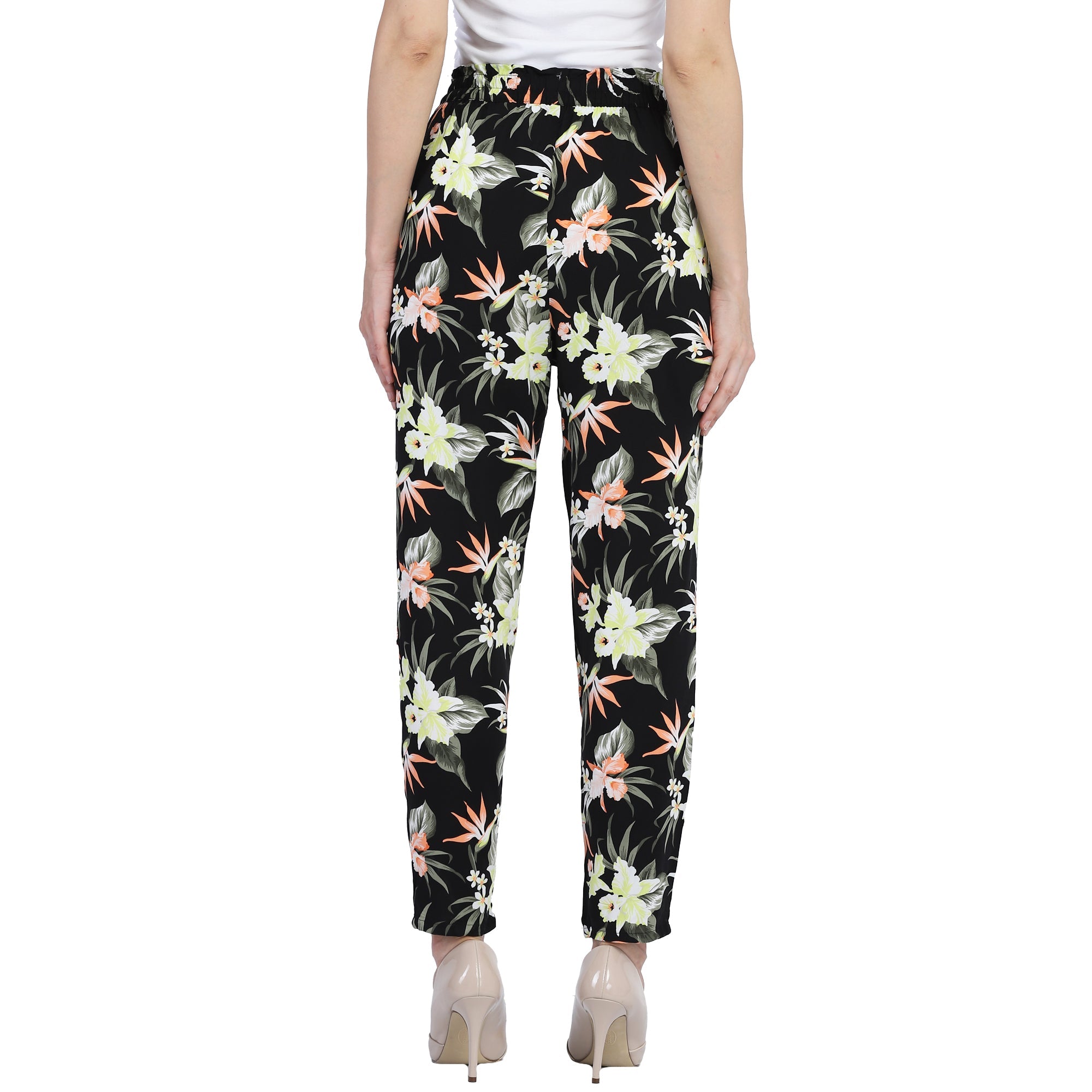 Women Floral Ankle Trousers