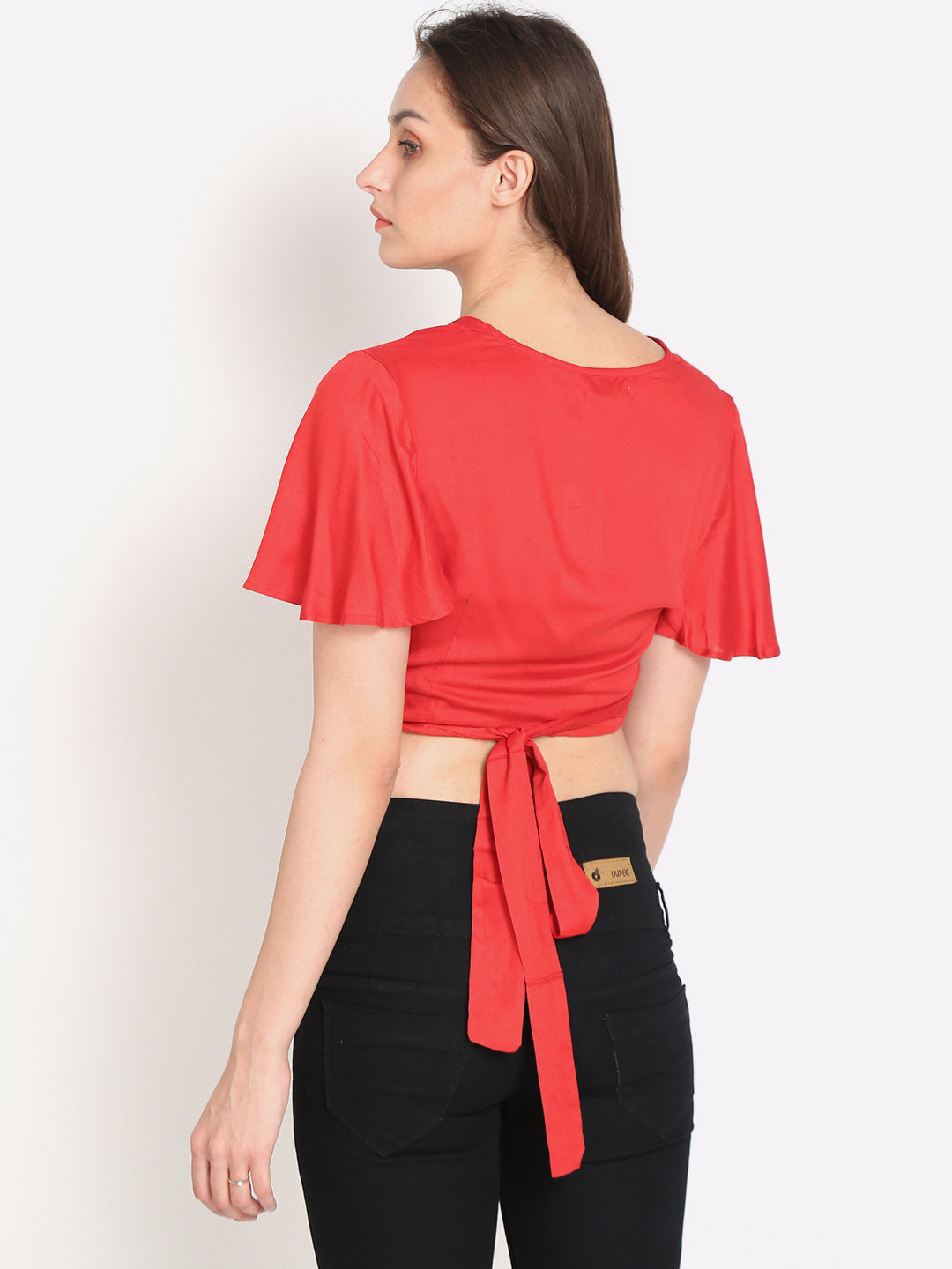 Women Red Crop Top