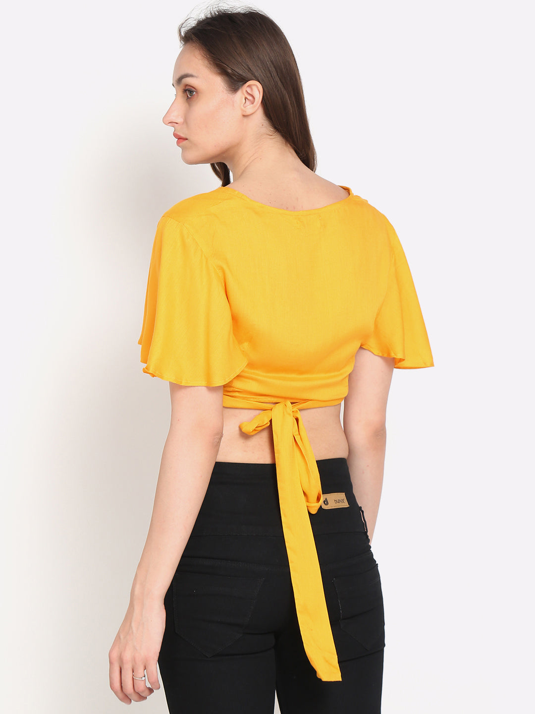 Women Yellow Crop Top