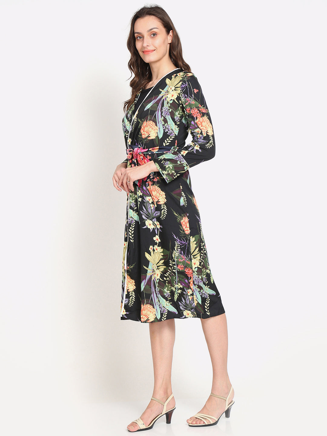 Women Multicolour Wrap Dress