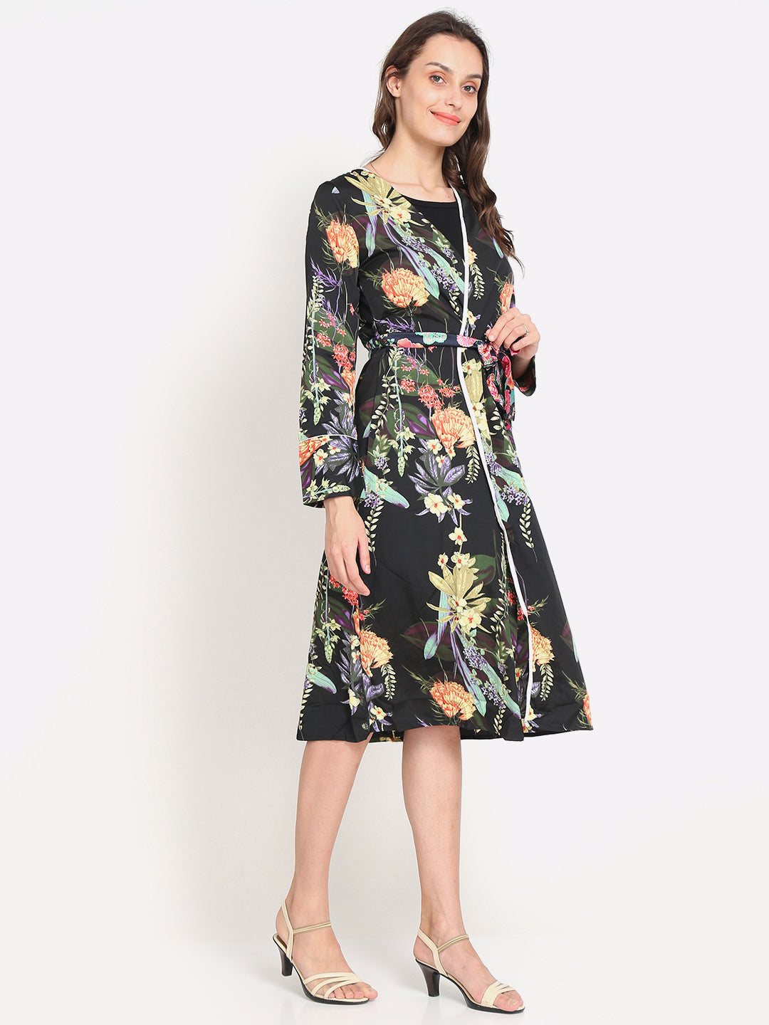 Women Multicolour Wrap Dress