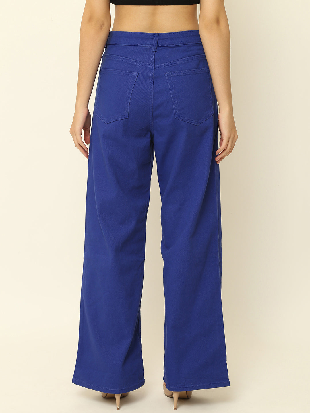 Women Blue Full Length Pants