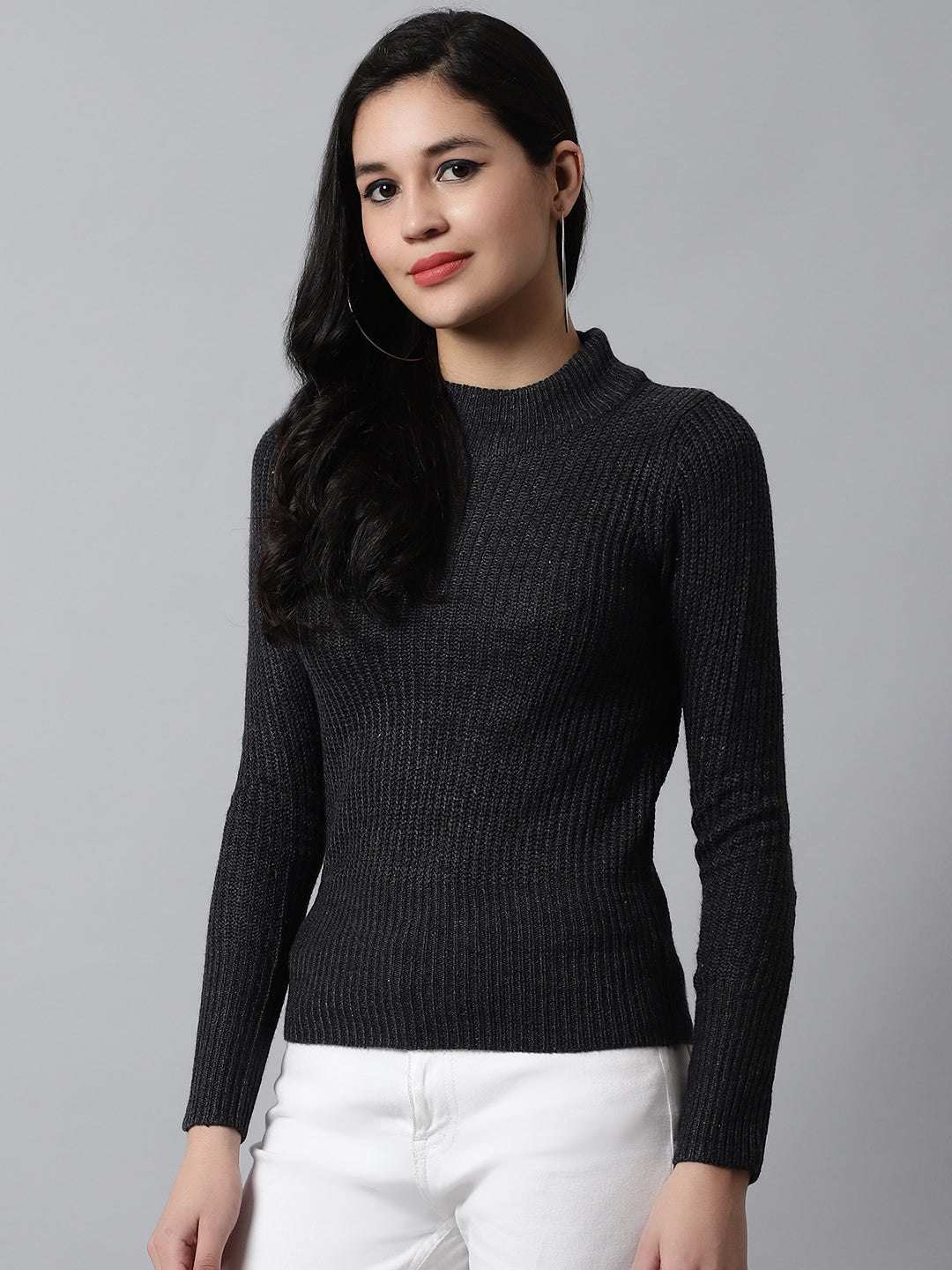 Women Metallic Thread Sweater