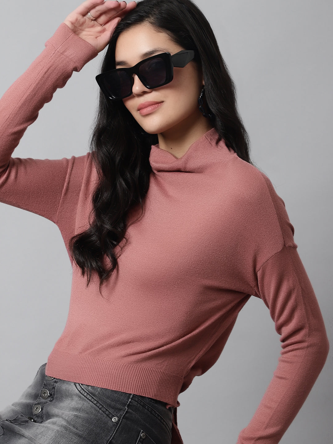 Women Peach Back Knot Sweater