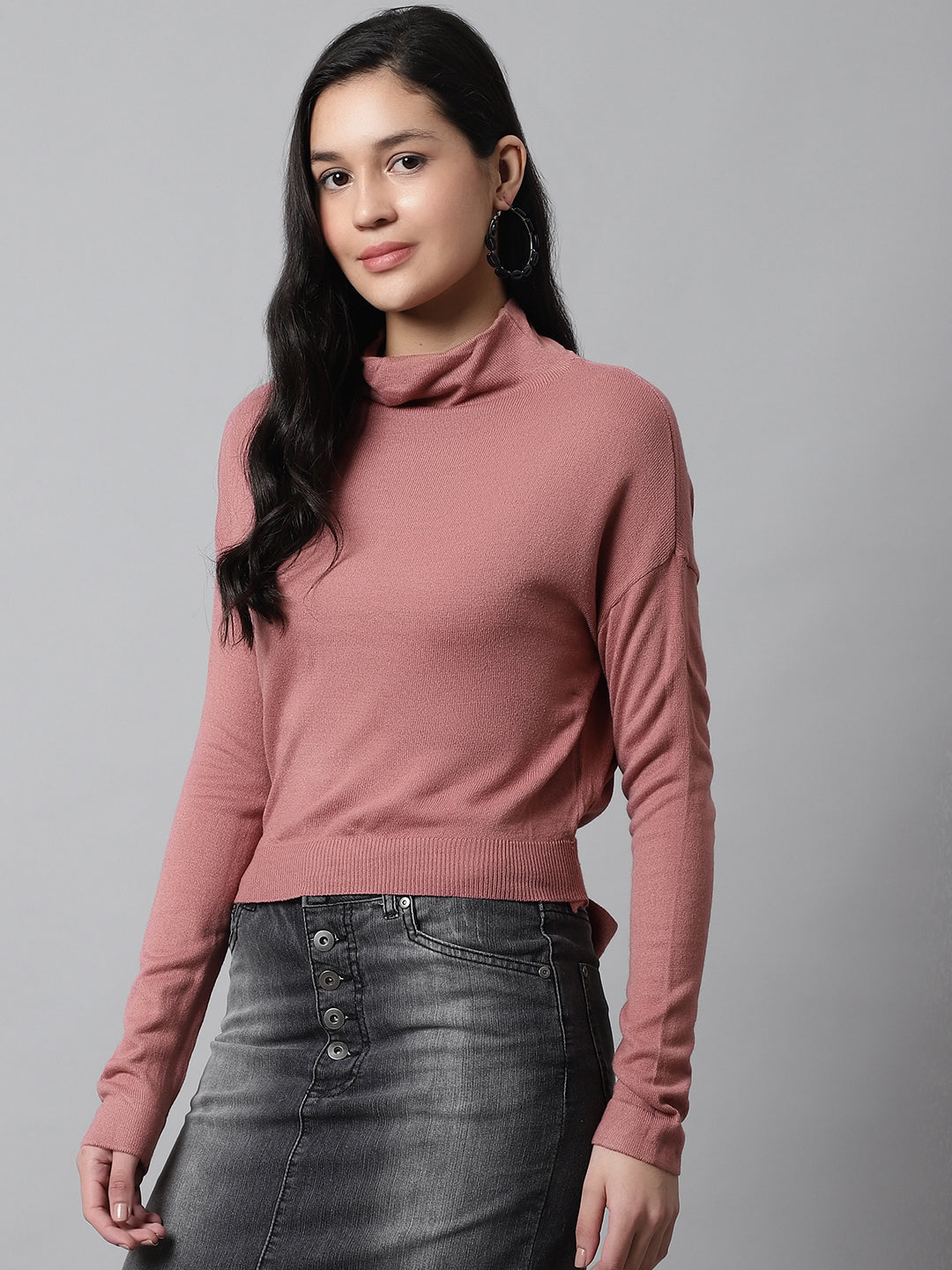 Women Peach Back Knot Sweater