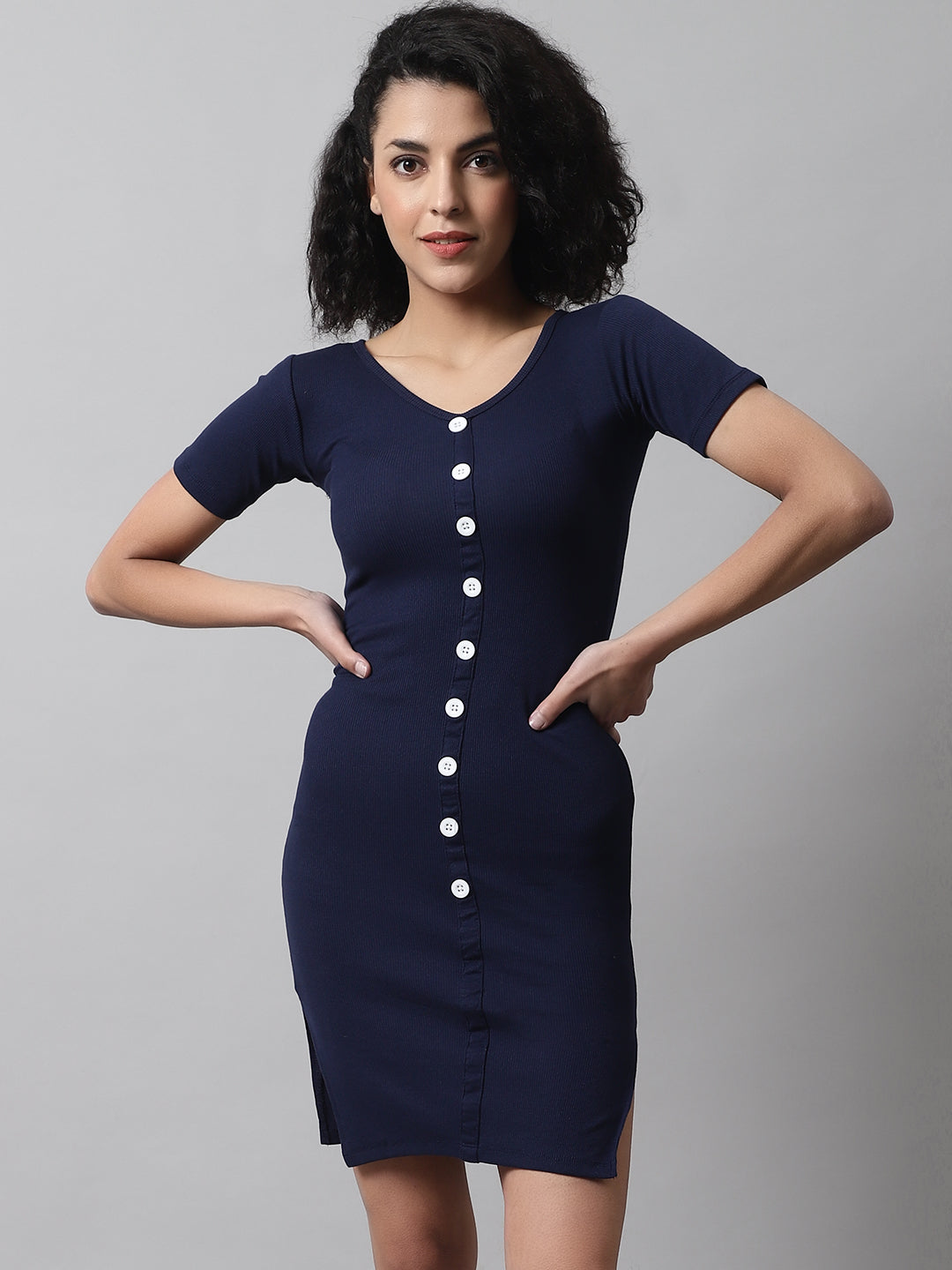 Women Dark Blue Bodycon Dress