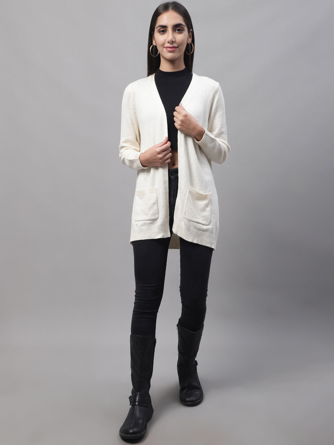 Women Cream Open Shrug