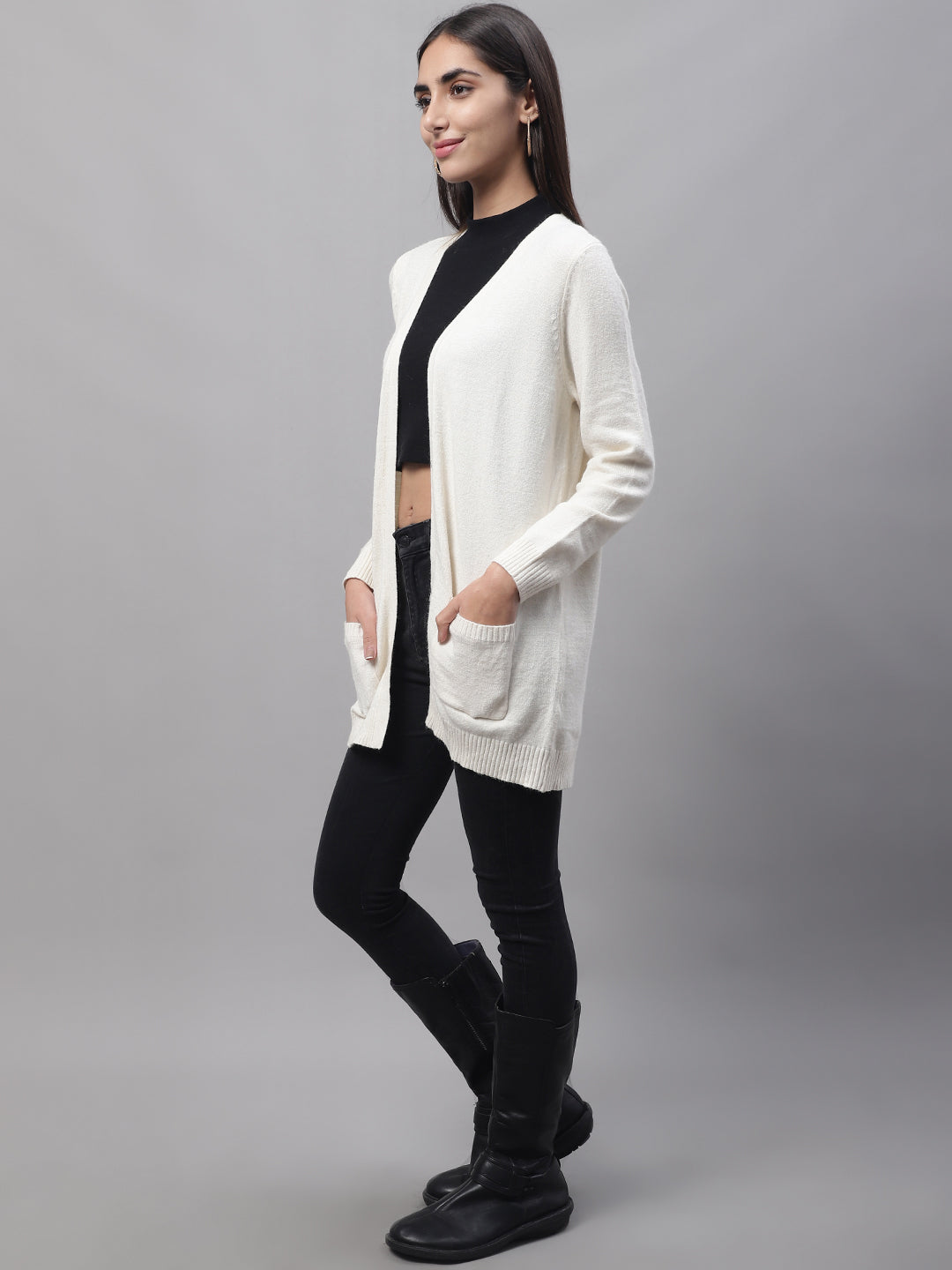 Women Cream Open Shrug