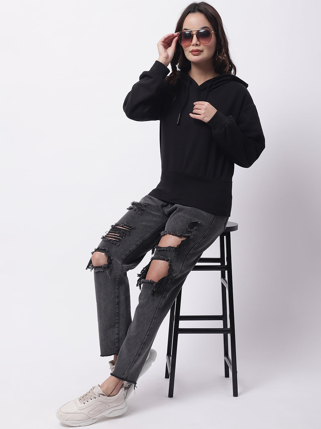 Women Black Hoodie