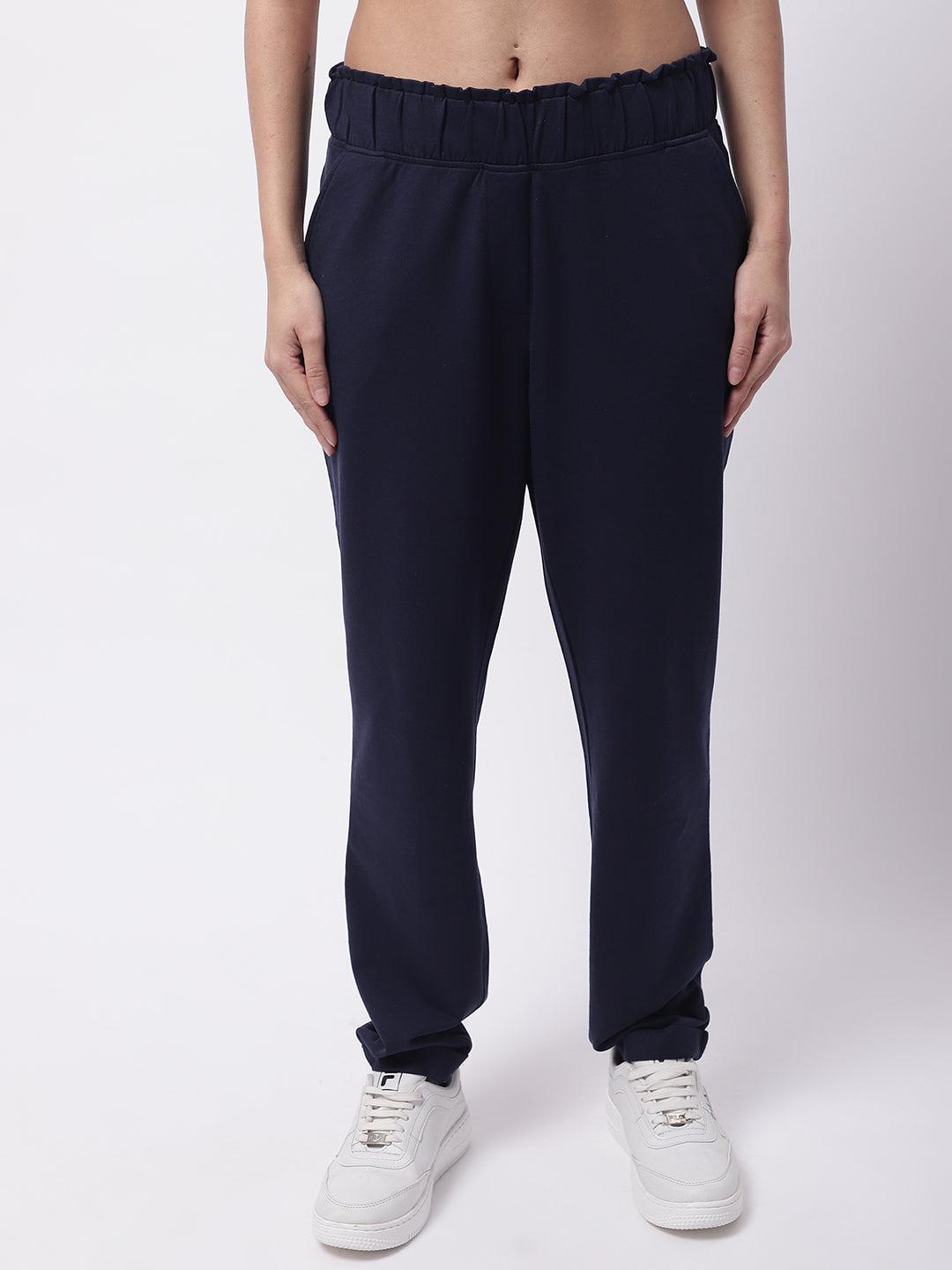 Women Dark Blue Cotton Pants